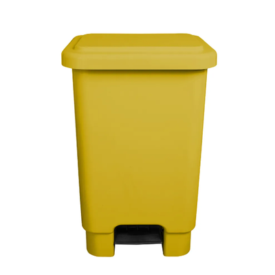 Lixeira de Plástico com Pedal 100 Litros - AMARELA
